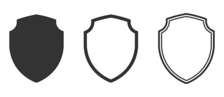 Web Security shield icon shape symbol set. Police badge logo sign collection. illustration image. 2 vector
