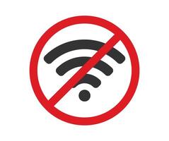 No Wifi signal icon symbol. Wifi prohibited sign. vector