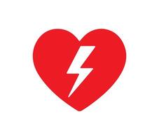 AED emergency defibrillator icon sign symbol. First aid Automated external defibrillator. flash heart symbol vector