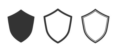 Web Security shield icon shape symbol set. Police badge logo sign collection. 1 vector