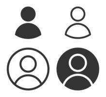 Flat style blackUser profile login or access authentication icon. Avatar vector
