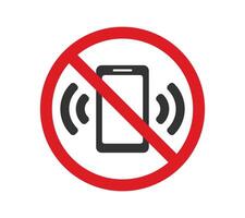 Noise prohibition symbol sign, keep quiet, observe silence icon. smartphone vector