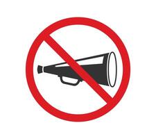 Noise prohibition symbol sign, keep quiet, observe silence icon. vector