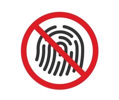 Anti Fingerprint icon. Not allow Fingerprint sign. Resistance fingerprint symbol. vector