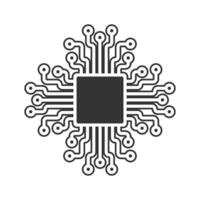 AI Generate icon, Circuit Board Machine learning micropchip symbol, ML icon, Artificial intelligence sign. illustration image. Isolated on white background. vector