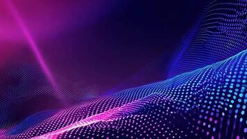 Abstract wave pattern featuring vibrant colors and digital elements, ideal for technology and modern design themes. video