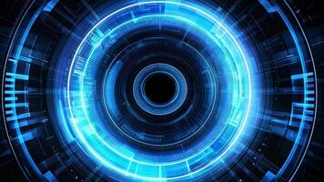 Futuristic abstract circular pattern in blue tones, representing technology, innovation, and digital design concepts. video