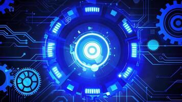 Futuristic blue design featuring a circular pattern with glowing elements, perfect for technology and digital themes. video