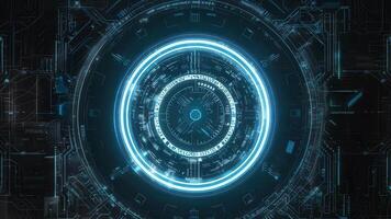 Futuristic digital portal with glowing elements and intricate patterns, representing advanced technology and innovation. video
