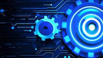 Futuristic technology design featuring glowing circuitry and gears, perfect for themes of innovation and digital advancement. video
