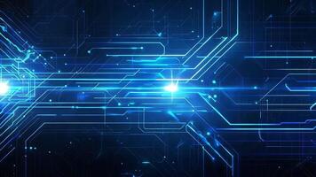 Futuristic blue circuit board design with glowing lines, ideal for technology and digital innovation concepts. video