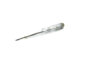 Voltage Tester Screwdriver isolated on white background photo