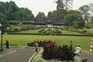 View of authentic restaurant on bogor botanical garden photo