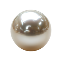 Shiny white pearl with a smooth round surface isolated on transparent background, png