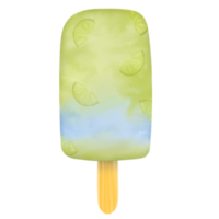 A Lime Ice Block on a Transparent Background png