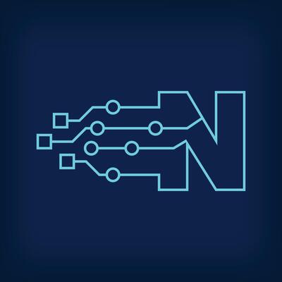 Digital LETTER N sign logo. Creative corporate technical, digital and connection logo template.