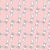 Seamless pattern with fun carrots. A pattern featuring contoured carrots.pink background vector