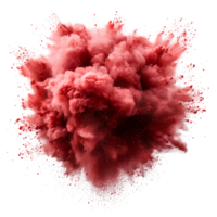 red explosion full of powder set . red powder explosion . red powder isolated. red color exploding png