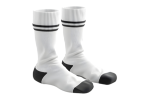White Socks with Black Stripes. Isolated on transparent background png