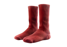 Pair of red socks. Isolated on transparent background png