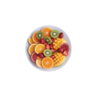 Picture of juicy fruit slices served on a plate with a transparent backdrop png