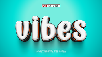 vibes 3d text effect psd
