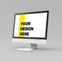 computer monitor mockup on a gray background psd