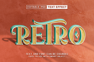 Retro Editable Text Effect psd