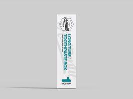 3D Rectangle Long Toothpaste Product Box Mock Up or Blank Square Long Box Mockup psd