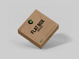 3D wide flat kraft box mock up cangeable color and background - Blank gift box Mockup template psd