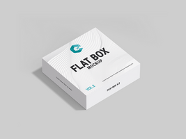 Realistic Wide Flat Rectangle Packaging Box 3D Rendering Mock-up easy to change colors - Mockup for branding psd