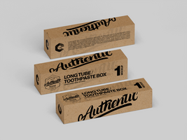 Realistic Rectangle Toothpaste Packaging Kraft Box 3D Rendering Mock-up - Mockup for Branding psd