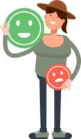Woman in Hat Character and Emoticon Sign png