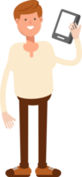 Man Character Talking on Smartphone png