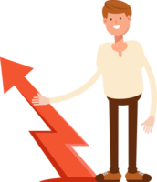Man Character and Arrow Chart png