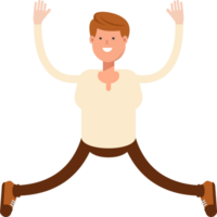 Man Character Relaxing and Jumping png