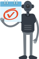 Robot Character and Check Mark Sign png