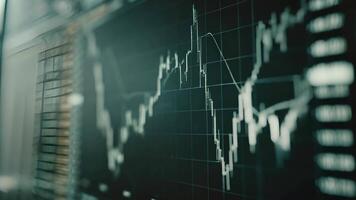 Stock price exchange monitor graph broker finance growth ar ai trend algorithm investment portfolio drop price analysis profit buy sell cryptocurrency crypto business financial glowing video