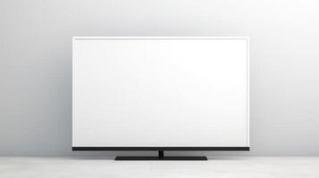 an LCD TV banner with an empty white screen on an empty white background photo
