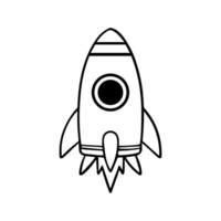 Simple Rocket Illustration With Minimalistic Design Elements vector