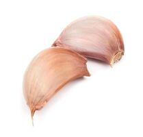 Fresh garlic on white photo