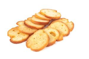 Wheat crackers on white photo