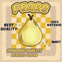 Pears with vintage design and beautiful concept vector