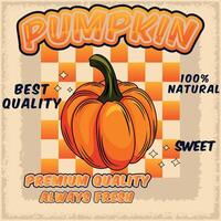 Pumpkin with vintage design concept and beautiful color vector
