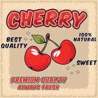 Cherry with vintage design style and red concept vector