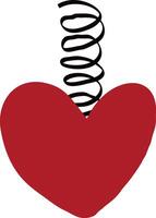 A heart with a spiral in the style of a doodle vector