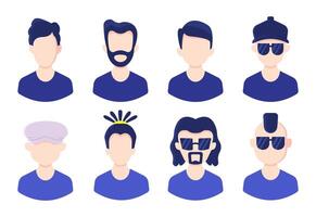 man avatar character flat style collection set vector