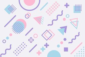 Minimalist geometric shape memphis style background vector