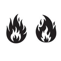 black burning icon set silhouette with white background vector
