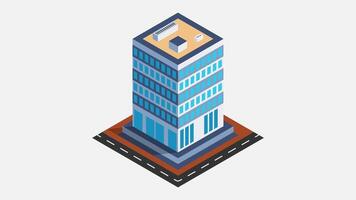 Skyscraper office. business center building in isometric style isolated on white vector